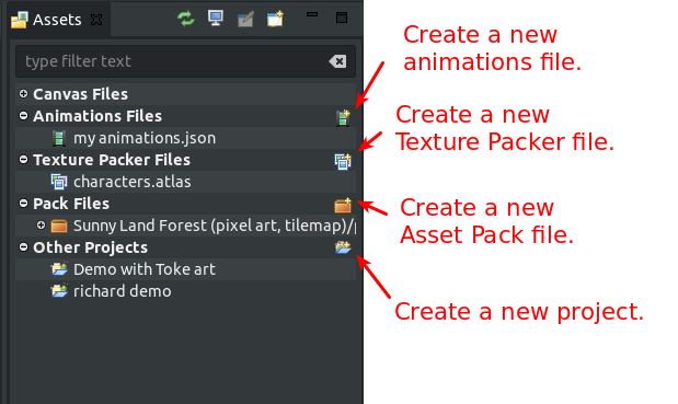 The new inline toolbars of the Assets window
