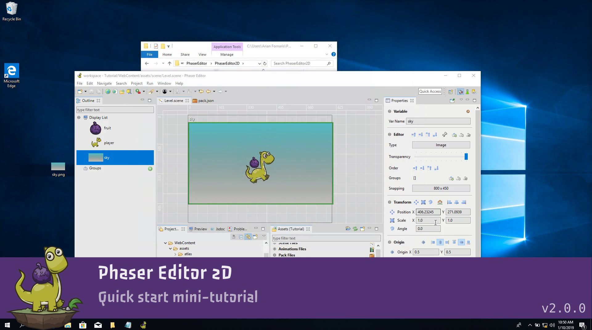 Start with Phaser Editor v2 mini-tutorial