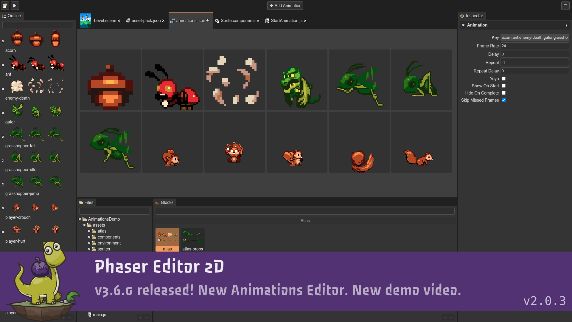 Posts tagged: sprite animations - Phaser Editor 2D Blog | HTML5 games IDE