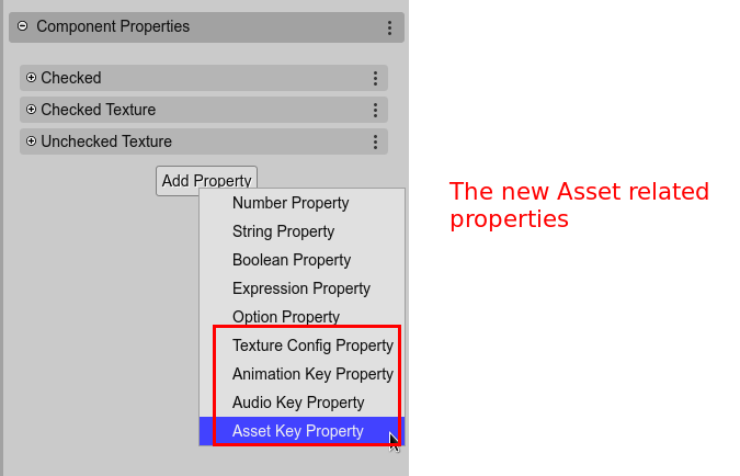 Adding the new Asset related properties