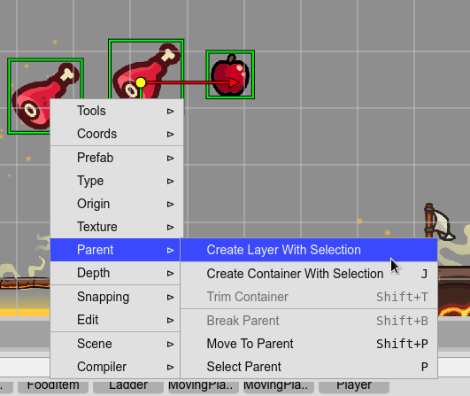 Create a layer with the selected objects