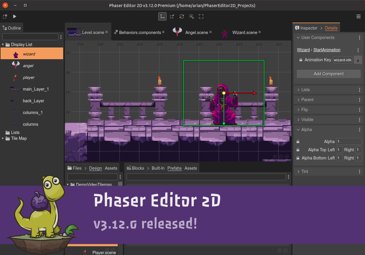 Phaser Editor 2D v3.12.0 released!