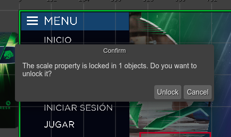 Unlock property confirmation dialog