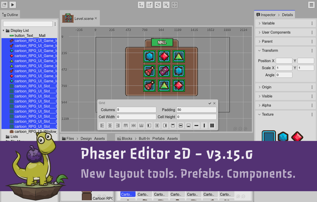 Phaser Editor 2D v3.15.0 released!