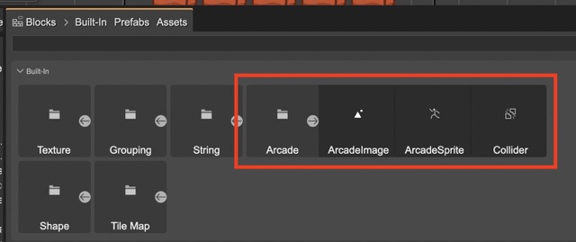 Arcade scene blocks