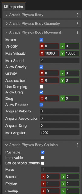 Physics body properties