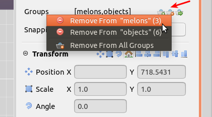 Remove objects from a group