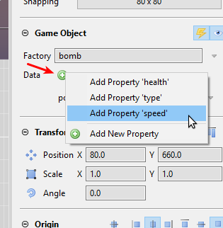 Game object data: add an existant key