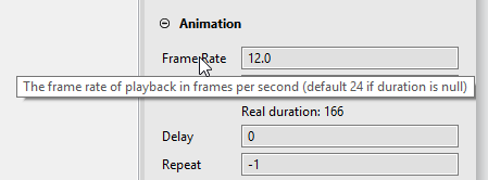 Animation's fields tooltip