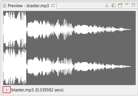 Preview of a sound file or asset.
